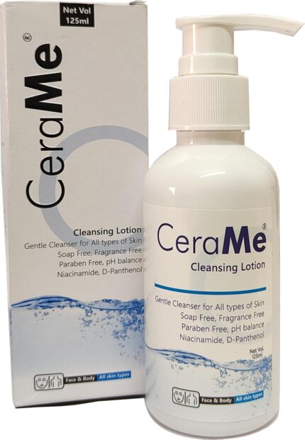 Skinnovate CeraMe Cleansing Lotion for Sensitive Skin, Gentle Skin Cleanser, Hydrates Skin, Soap Free, Fragrance Free (Pack of 1, 125ml)