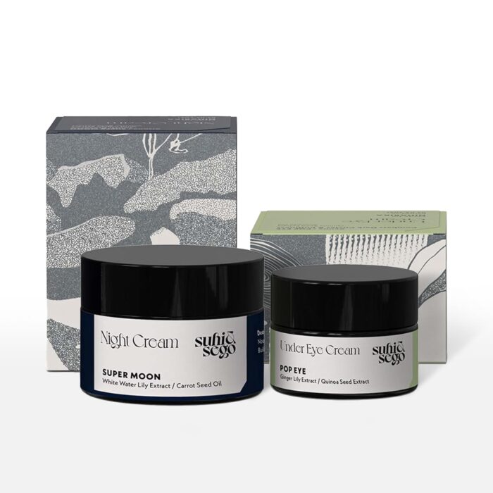 Suhi & Sego PM Repair Kit - Under Eye Cream & Night Cream | Intensive Overnight Recovery | Anti-Aging, Glowing Skin| For All Skin Types | Men and Women