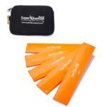 Super Exercise Band USA 14" x 3" Extra Long Latex Free Mini Loop Bands in 3, 5, 10 Pack Sets. 10 Strengths for Resistance Training, Stretching, Yoga, Pilates, Toning. Plus E-Book and Zipper Carry Bag.