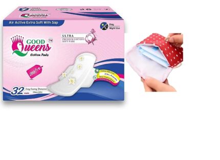 Swami Enterprise 32 PC in Pack of 1 With Pad Pouch, XXL (290 mm) Sanitary Napkin Pad, Ultra Soft, Better Protection, All Day & Night Use