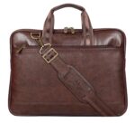 The Clownfish Vegan Leather 10 Ltrs Unisex 14 inch Formal Laptop Briefcase (Dark Brown)