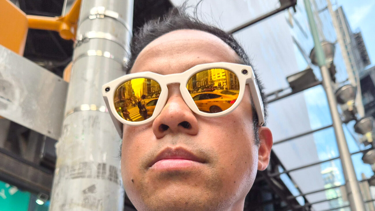 Oakley Meta HSTN smart glasses used outdoors.