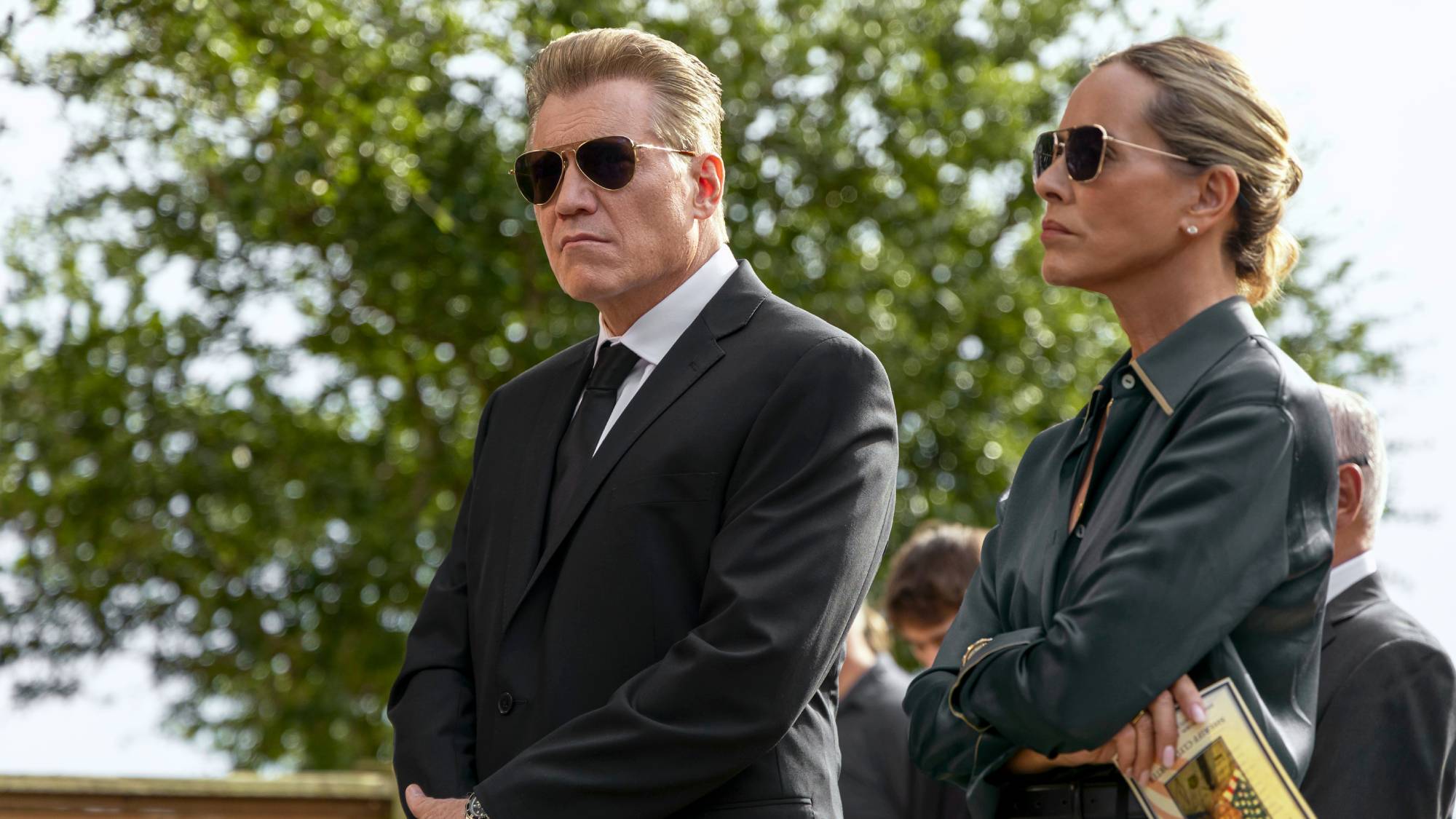 (L-R) Holt McCallany as Harlan Buckley, Maria Bello as Belle Buckley in "The Waterfront"