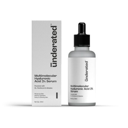 UNDERATED Multimolecular Hyaluronic Acid Serum powered by DL panthanol and gotu cola extract for Glow and Plump up skin with intense hydration | 30mL