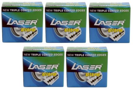 laser shaving Ultra Double Edge Safety Razor Blades with Triple Coated Edges -Set of 50 Pieces | Pack of 5