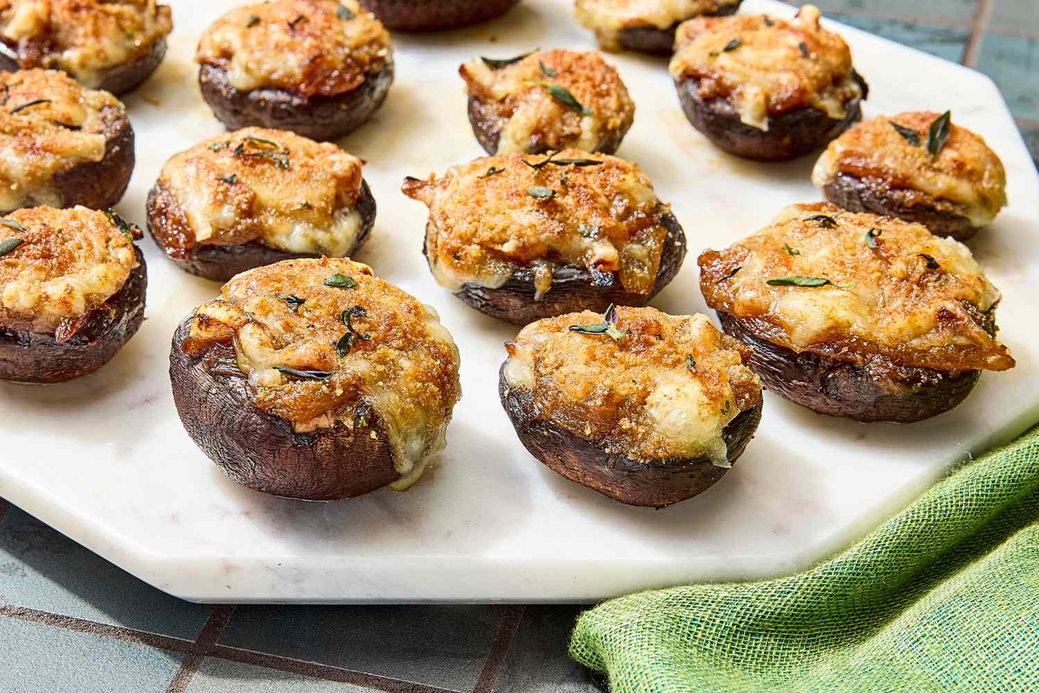 French Onion–Stuffed Mushroom Bites