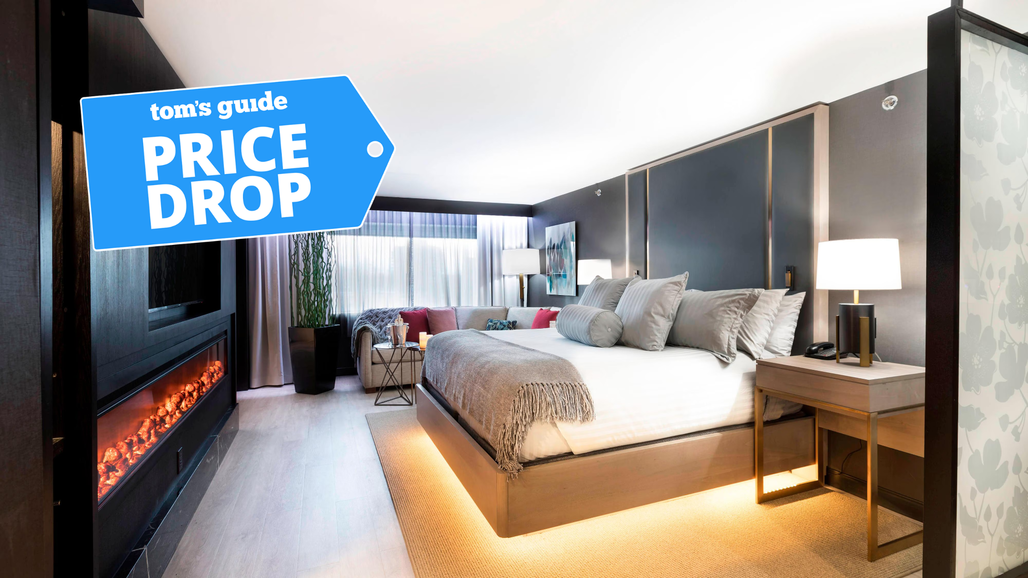 A luxury hotel bedroom at Sheraton Hotel