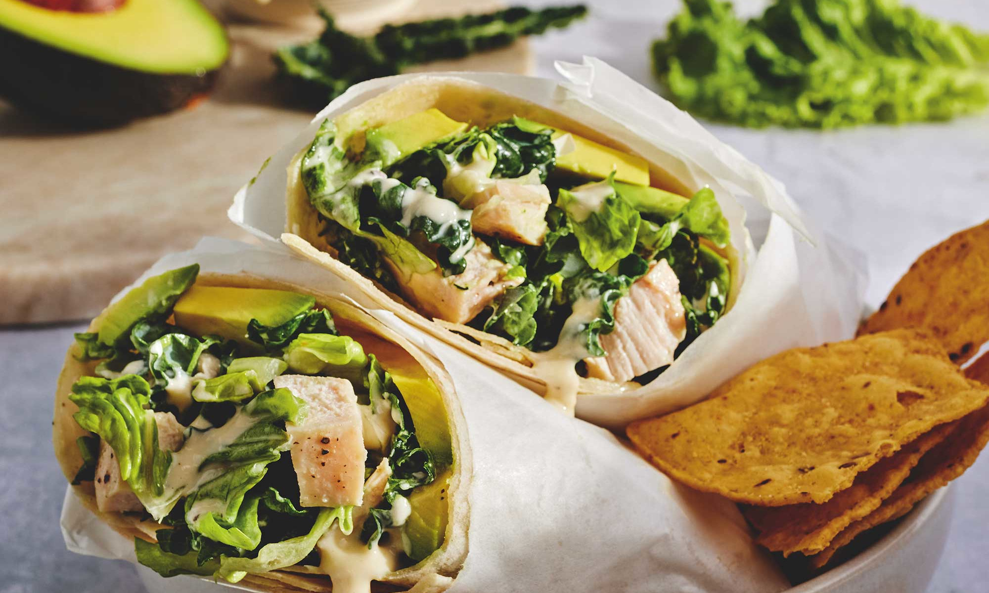 These Speedy Chicken Caesar Salad Wraps Pack 30+ Grams Of Protein